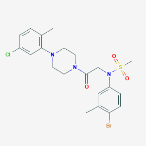 molecular formula C21H25BrClN3O3S B4233589 N-(4-bromo-3-methylphenyl)-N-{2-[4-(5-chloro-2-methylphenyl)-1-piperazinyl]-2-oxoethyl}methanesulfonamide 