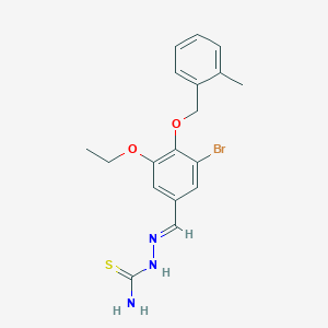 molecular formula C18H20BrN3O2S B423359 3-Bromo-5-ethoxy-4-[(2-methylbenzyl)oxy]benzaldehyde thiosemicarbazone 