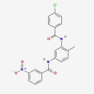 molecular formula C21H16ClN3O4 B4233591 N-{3-[(4-chlorobenzoyl)amino]-4-methylphenyl}-3-nitrobenzamide 
