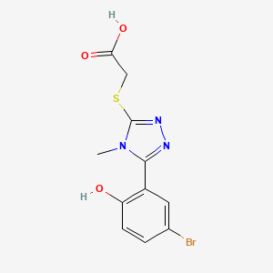molecular formula C11H10BrN3O3S B4233613 {[5-(5-bromo-2-hydroxyphenyl)-4-methyl-4H-1,2,4-triazol-3-yl]thio}acetic acid 