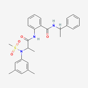molecular formula C27H31N3O4S B4233614 2-{[N-(3,5-dimethylphenyl)-N-(methylsulfonyl)alanyl]amino}-N-(1-phenylethyl)benzamide 