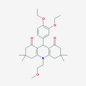 molecular formula C30H41NO5 B423362 9-(3,4-diethoxyphenyl)-10-(2-methoxyethyl)-3,3,6,6-tetramethyl-3,4,6,7,9,10-hexahydro-1,8(2H,5H)-acridinedione 