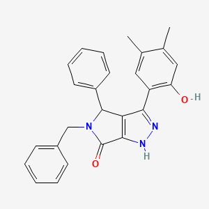 molecular formula C26H23N3O2 B4233625 5-benzyl-3-(2-hydroxy-4,5-dimethylphenyl)-4-phenyl-4,5-dihydropyrrolo[3,4-c]pyrazol-6(1H)-one 
