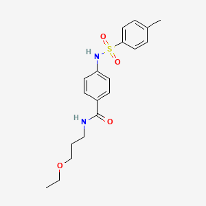molecular formula C19H24N2O4S B4233647 N-(3-ethoxypropyl)-4-{[(4-methylphenyl)sulfonyl]amino}benzamide 