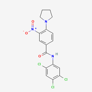 molecular formula C17H14Cl3N3O3 B4233667 3-nitro-4-(1-pyrrolidinyl)-N-(2,4,5-trichlorophenyl)benzamide 