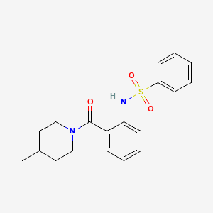 molecular formula C19H22N2O3S B4233674 N-{2-[(4-methyl-1-piperidinyl)carbonyl]phenyl}benzenesulfonamide 