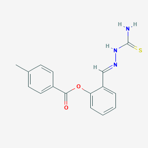 molecular formula C16H15N3O2S B423368 2-({2-[(4-Methylbenzoyl)oxy]phenyl}methylidene)hydrazine-1-carboximidothioic acid CAS No. 5817-75-4