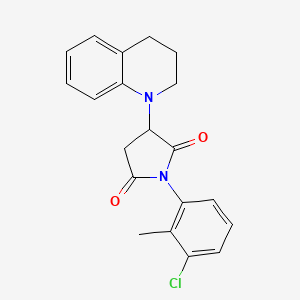 molecular formula C20H19ClN2O2 B4233694 1-(3-chloro-2-methylphenyl)-3-(3,4-dihydro-1(2H)-quinolinyl)-2,5-pyrrolidinedione 