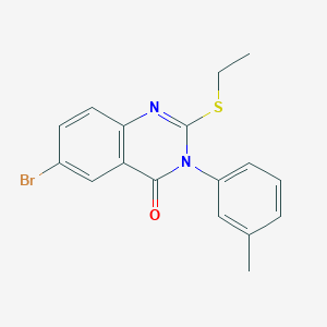 molecular formula C17H15BrN2OS B4233708 6-bromo-2-(ethylthio)-3-(3-methylphenyl)-4(3H)-quinazolinone 