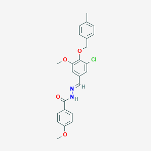 molecular formula C24H23ClN2O4 B423371 N'-{3-chloro-5-methoxy-4-[(4-methylbenzyl)oxy]benzylidene}-4-methoxybenzohydrazide 