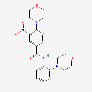 molecular formula C21H24N4O5 B4233729 4-(4-morpholinyl)-N-[2-(4-morpholinyl)phenyl]-3-nitrobenzamide 