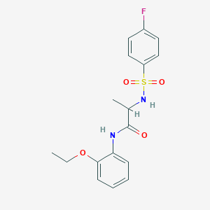 molecular formula C17H19FN2O4S B4233753 N~1~-(2-ethoxyphenyl)-N~2~-[(4-fluorophenyl)sulfonyl]alaninamide 