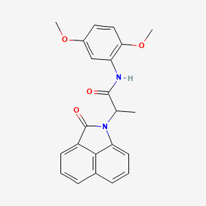 molecular formula C22H20N2O4 B4233760 N-(2,5-dimethoxyphenyl)-2-(2-oxobenzo[cd]indol-1(2H)-yl)propanamide 