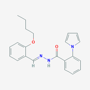 molecular formula C22H23N3O2 B423378 N'-(2-butoxybenzylidene)-2-(1H-pyrrol-1-yl)benzohydrazide 