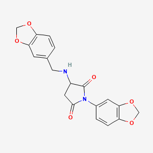 molecular formula C19H16N2O6 B4233783 1-(1,3-benzodioxol-5-yl)-3-[(1,3-benzodioxol-5-ylmethyl)amino]-2,5-pyrrolidinedione 