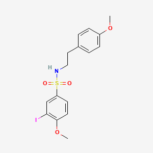 molecular formula C16H18INO4S B4233789 3-iodo-4-methoxy-N-[2-(4-methoxyphenyl)ethyl]benzenesulfonamide 