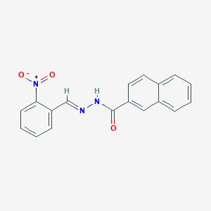 molecular formula C18H13N3O3 B423379 N'-{2-nitrobenzylidene}-2-naphthohydrazide 