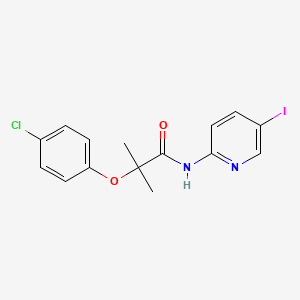 molecular formula C15H14ClIN2O2 B4233828 2-(4-chlorophenoxy)-N-(5-iodo-2-pyridinyl)-2-methylpropanamide 