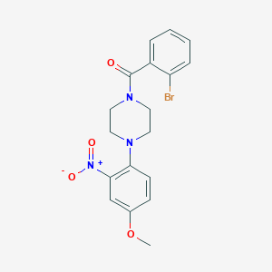 molecular formula C18H18BrN3O4 B4233829 1-(2-bromobenzoyl)-4-(4-methoxy-2-nitrophenyl)piperazine 