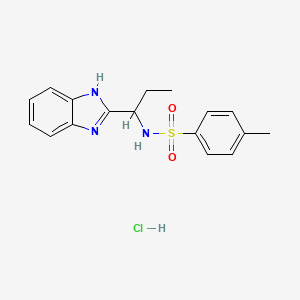 molecular formula C17H20ClN3O2S B4233835 N-[1-(1H-benzimidazol-2-yl)propyl]-4-methylbenzenesulfonamide hydrochloride 