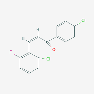 molecular formula C15H9Cl2FO B423384 3-(2-Chloro-6-fluorophenyl)-1-(4-chlorophenyl)-2-propen-1-one 