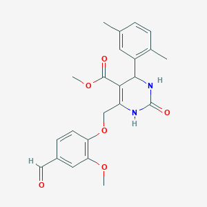methyl 4-(2,5-dimethylphenyl)-6-[(4-formyl-2-methoxyphenoxy)methyl]-2-oxo-1,2,3,4-tetrahydro-5-pyrimidinecarboxylate