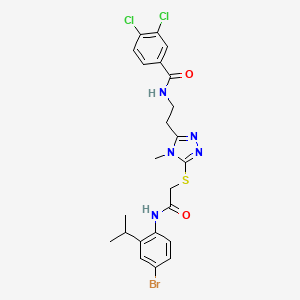 molecular formula C23H24BrCl2N5O2S B4233848 N-{2-[5-({2-[(4-bromo-2-isopropylphenyl)amino]-2-oxoethyl}thio)-4-methyl-4H-1,2,4-triazol-3-yl]ethyl}-3,4-dichlorobenzamide 