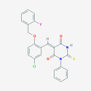 5-{5-chloro-2-[(2-fluorobenzyl)oxy]benzylidene}-1-phenyl-2-thioxodihydro-4,6(1H,5H)-pyrimidinedione