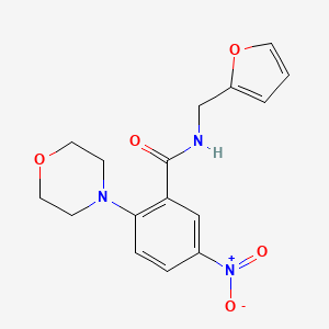 molecular formula C16H17N3O5 B4233855 N-(2-furylmethyl)-2-(4-morpholinyl)-5-nitrobenzamide 