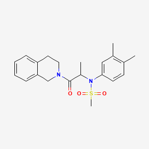 molecular formula C21H26N2O3S B4233896 N-[2-(3,4-dihydro-2(1H)-isoquinolinyl)-1-methyl-2-oxoethyl]-N-(3,4-dimethylphenyl)methanesulfonamide 
