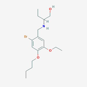 molecular formula C17H28BrNO3 B4233941 2-[(2-bromo-4-butoxy-5-ethoxybenzyl)amino]-1-butanol 