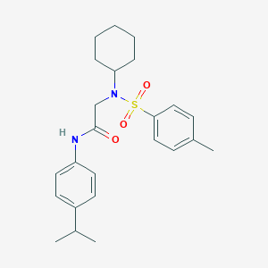 molecular formula C24H32N2O3S B423395 2-{cyclohexyl[(4-methylphenyl)sulfonyl]amino}-N-(4-isopropylphenyl)acetamide 