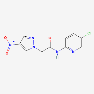 molecular formula C11H10ClN5O3 B4233950 N-(5-chloro-2-pyridinyl)-2-(4-nitro-1H-pyrazol-1-yl)propanamide 