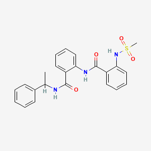 molecular formula C23H23N3O4S B4233955 2-[(methylsulfonyl)amino]-N-(2-{[(1-phenylethyl)amino]carbonyl}phenyl)benzamide 