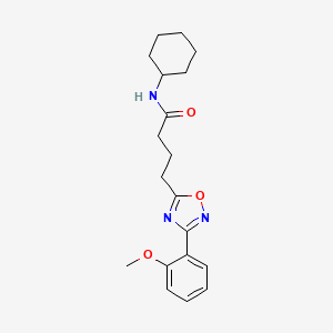 molecular formula C19H25N3O3 B4233982 N-cyclohexyl-4-[3-(2-methoxyphenyl)-1,2,4-oxadiazol-5-yl]butanamide 