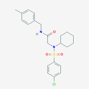molecular formula C22H27ClN2O3S B423399 2-[[(4-chlorophenyl)sulfonyl](cyclohexyl)amino]-N-(4-methylbenzyl)acetamide 