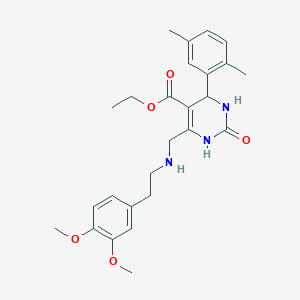molecular formula C26H33N3O5 B4233997 ethyl 6-({[2-(3,4-dimethoxyphenyl)ethyl]amino}methyl)-4-(2,5-dimethylphenyl)-2-oxo-1,2,3,4-tetrahydro-5-pyrimidinecarboxylate 