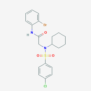 molecular formula C20H22BrClN2O3S B423400 N-(2-bromophenyl)-2-[[(4-chlorophenyl)sulfonyl](cyclohexyl)amino]acetamide 