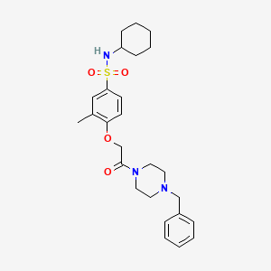 molecular formula C26H35N3O4S B4234001 4-[2-(4-benzyl-1-piperazinyl)-2-oxoethoxy]-N-cyclohexyl-3-methylbenzenesulfonamide 