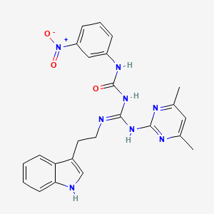 molecular formula C24H24N8O3 B4234009 N-([(4,6-dimethyl-2-pyrimidinyl)amino]{[2-(1H-indol-3-yl)ethyl]amino}methylene)-N'-(3-nitrophenyl)urea 