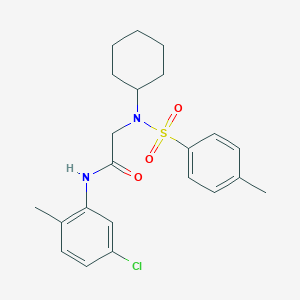 molecular formula C22H27ClN2O3S B423401 N-(5-chloro-2-methylphenyl)-2-{cyclohexyl[(4-methylphenyl)sulfonyl]amino}acetamide 