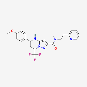molecular formula C23H24F3N5O2 B4234012 5-(4-methoxyphenyl)-N-methyl-N-[2-(2-pyridinyl)ethyl]-7-(trifluoromethyl)-4,5,6,7-tetrahydropyrazolo[1,5-a]pyrimidine-2-carboxamide 