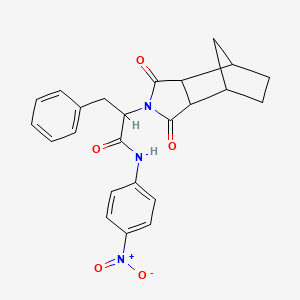 molecular formula C24H23N3O5 B4234023 2-(3,5-dioxo-4-azatricyclo[5.2.1.0~2,6~]dec-4-yl)-N-(4-nitrophenyl)-3-phenylpropanamide 