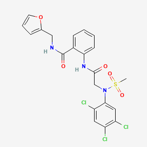 molecular formula C21H18Cl3N3O5S B4234027 N-(2-furylmethyl)-2-{[N-(methylsulfonyl)-N-(2,4,5-trichlorophenyl)glycyl]amino}benzamide 