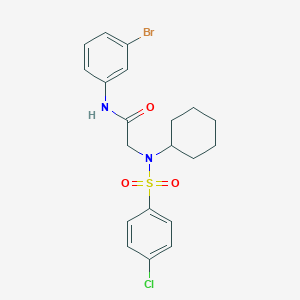 molecular formula C20H22BrClN2O3S B423403 N-(3-bromophenyl)-2-[[(4-chlorophenyl)sulfonyl](cyclohexyl)amino]acetamide 