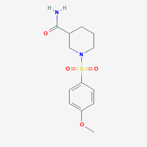 molecular formula C13H18N2O4S B4234034 1-[(4-methoxyphenyl)sulfonyl]-3-piperidinecarboxamide 