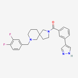 molecular formula C25H26F2N4O B4234043 7-(3,4-difluorobenzyl)-2-[3-(1H-pyrazol-4-yl)benzoyl]-2,7-diazaspiro[4.5]decane 