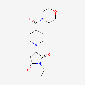 molecular formula C16H25N3O4 B4234051 1-ethyl-3-[4-(4-morpholinylcarbonyl)-1-piperidinyl]-2,5-pyrrolidinedione 