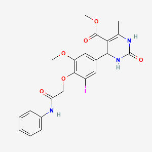 molecular formula C22H22IN3O6 B4234057 methyl 4-[4-(2-anilino-2-oxoethoxy)-3-iodo-5-methoxyphenyl]-6-methyl-2-oxo-1,2,3,4-tetrahydro-5-pyrimidinecarboxylate 