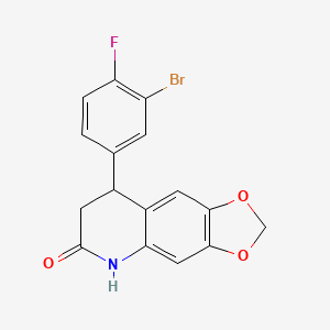 molecular formula C16H11BrFNO3 B4234072 8-(3-bromo-4-fluorophenyl)-7,8-dihydro[1,3]dioxolo[4,5-g]quinolin-6(5H)-one 
